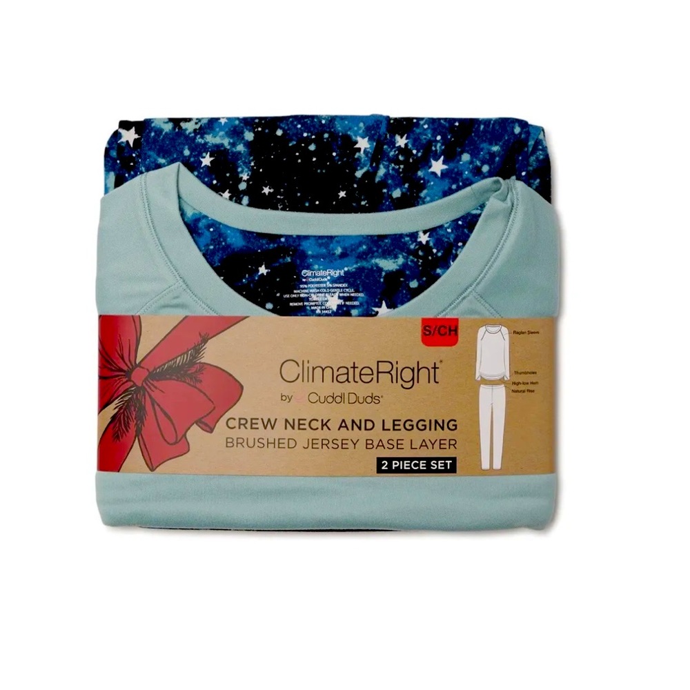 ClimateRight by Cuddl Duds Womens Jersey Two Piece Set Stars